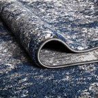 Keen Home Design Area Runner Rugs - 2x8 Non-Shedding, Abstract Runner for Kitchen, Living Room, Bedroom, Dining Room, Entryway - Size: 2'8" x 7'7", Navy/Grey/White