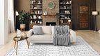 Lahome Moroccan 9x12 Washable Area Rug - Non-Slip Washable Ultra-Thin Soft Large Rug for Living Room, Modern Geometric Print Stain Resistant Carpet for Bedroom Dining Room, White