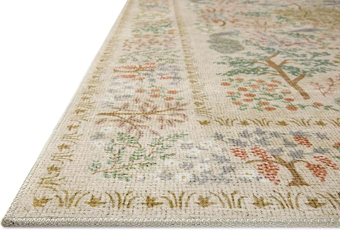 Loloi Rifle Paper Co. Canopy Collection CNP-05 Ivory 5'-0" x 5'-0" Round Accent Rug