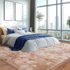 Upgrade Non-Slip Plush Rugs for Living Room, Soft Shaggy Carpets for Living Room, Fuzzy Rugs for Kids' Room, Perfect Decor for Modern Home Tie Dye Beige 8x10Feet