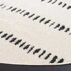 SAFAVIEH Melody Collection Area Rug - 6'7" Round, Ivory & Black, Modern Design, Non-Shedding & Easy Care, Ideal for High Traffic Areas in Living Room, Bedroom, Dining Room (MEL114A-7R)