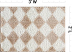Rugshop Diamond Wave Shag Area Rug Beige 2' x 3' Ideal for Entryways, Kitchens, or Small Spaces