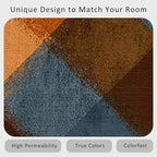 Checkered Geometric Rug, Washable 6x8 Rug for Living Room, Modern Abstract Patterned Indoor Carpet, Checkered Geometric Decor for Home, Bedroom, Soft Non Slip Thin Design FER50