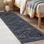 KILOCOCO Boho Kitchen Runner Rug 2x6 Washable Runner Rug, Soft Runners for Hallways Non Slip Printed Distressed Laundry Room Rug, Low-Pile Rug for Entryway/Bedroom/Living Room, Charcoal