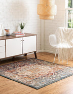 Unique Loom Isabella Collection Area Rug - Adjani (5' 1" Square, Multi/ Beige)