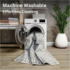 Bloom Rugs Washable Non-Slip 6' x 9' Rug - Brown Striped Area Rug for Living Room, Bedroom, Dining Room, and Kitchen - Exact Size: 6' x 9'