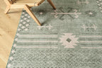 Revival Rugs Flam 5'x8' Zero-Shedding Area Rug for Living Room Bedroom - Oeko-TEX Certified, Low Pile, Spot Clean, Green