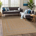 Beverly Rug Easy Jute Framed Border Rug 8x10 Washable Durable Indoor Outdoor Area Rugs for Living Dining Room Patio Office Stain Resistant Non Shedding Casual Indoor Outside Carpet 8 x 10 Natural