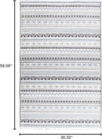 Alfa Rich 3x5 Blue Gray White Washable Area Rugs for Living Room Bedroom Kitchen Cotton Decor Runner