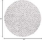 SAFAVIEH Adirondack Collection Area Rug - 6' Round, Ivory & Charcoal, Chevron Design, Non-Shedding & Easy Care, Ideal for High Traffic Areas in Living Room, Bedroom (ADR104N)