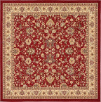 Unique Loom Sialk Hill Collection Area Rug - Washington (7' 10" Square Burgundy/Cream)