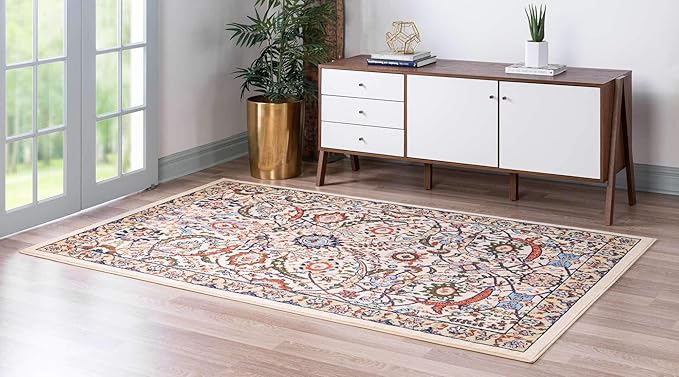 Unique Loom Espahan Collection Area Rug - Cape Cod (2' 2" x 3' 1" Rectangle, Cream/ Black)