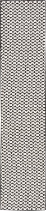 Nourison Home Courtyard Ivory Charcoal 2'2" x 8' Area Rug - Easy Clean, Non Shedding, Bed Room, Living Room, Dining Room, Kitchen (8' Runner)