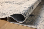 Loloi Teagan Collection TEA-07 Natural/Denim 3'-4" x 5'-7" Accent Rug, Large, Soft Neutral Rug, High-Traffic for Living Room, Bedroom, Home Office, Dining Area