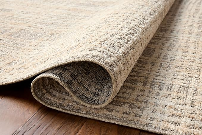 Loloi Amber Lewis Bexley Collection BEX-07 Natural/Dove 11'-6" x 15' Area Rug Neutral, Textured, Living, Bedroom, Dining, Carpet