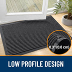 OLANLY Front Door Mat Indoor Outdoor Entrance, Waterproof Heavy Duty Doormat, Fade Resistant, Low Profile, Easy Clean Patio Porch Welcome Floor Mats for Entry, 71x23, Charcoal Grey