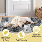 COMSLE Door Mat Soft Absorbent Indoor Front Entryway Rug Machine Washable Entrance Mats for Muddy Paws Non Slip Throw Rugs 32" x 48" Doormat for Inside Foyer Bedroom - Gray