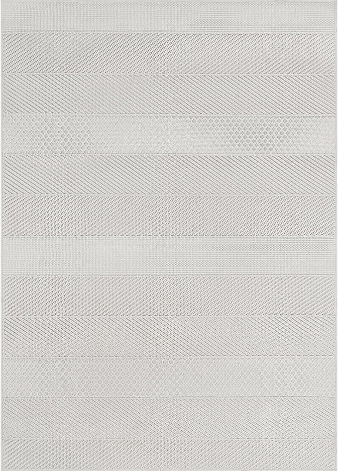 Beverly Rug Micro Loop Area Rug White 6x9 Modern Luxury Soft Boho Geometric Durable Indoor Area Rugs for Living Dining Room Office Stain Resistant Non Shedding Casual Indoor Carpet White 6 x 9