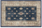 RUGGABLE Washable Vintage Area Rug – Verena Sapphire 2x3, Stain-Resistant, Non-Slip – Small Machine Washable Rugs for Living Room, Bedroom, Hallway, Entryway & Bathroom–with Cushioned Pad