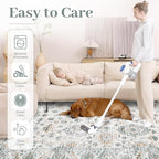 Area Rug 10x12 Living Room Rugs, Machine Washable Vintage Distressed Boho Area Rug Non-Slip Soft Low Pile Large Indoor Rugs for Bedroom Kitchen Dining Room Office(Brown Green,10'x12')