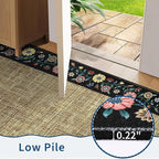 GarveeHome Washable Area Rugs for Bedroom 5x7 Living Room Modern Floral Throw Rugs Non-Slip Lightweight Thin Carpet Modern Farmhouse Print Non-Shedding Soft Low Pile Floor Cover, Yellow