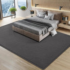 Large Modern Area Rugs for Living Room Bedroom, 7x10 Feet Dark Grey Ultra Soft Solid Thickened Memory Foam Indoor Minimalist Carpets, Non-Slip Comfy Rugs for Boys Girls Nursery Kids Room Home Décor