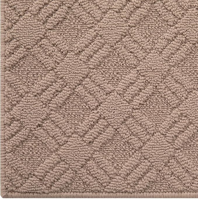 LUMI Indoor Door Mat, Absorbent Non-Slip Thin Doormat, Washable Door Mats, Woven Pattern Inside Floor Mat, Ideal for Entryway, Front Door, Home Decor, 36"x60", Woven Taupe