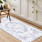 COMSLE Washable Door Mat, Front Door Mat Indoor Faux Wool Absorbent Small Rugs for Entryway Distressed Throw Rug Non-Slip Accent Floor Carpet for Entrance Bedroom, 24X48 Inches Gray
