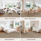 LBRO2M Easy Jute Solid Area Rug 8X10 Washable Rugs for Living Room Bedroom Natural Jute Indoor Outdoor Carpet Durable, Solid Non Shedding Eco Friendly (8X10 Natural)