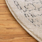 Unique Loom Isabella Collection Area Rug - Adjani (3' 3" Round, White/ Blue)