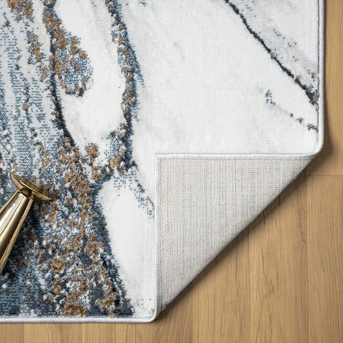 LUXE WEAVERS Marble Effect Abstract Blue 5x7 Area Rug