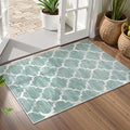 Lahome Moroccan Washable Kitchen Rug - 2x3 Small Non-Slip Entry Rugs Door Mat Indoor Entrance Soft Throw Area Rugs for Bedroom Sage Distressed Floor Doormat for Bathroom Entryway Laundry Living Room