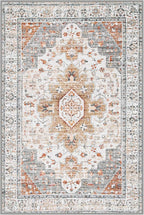 Moynesa Ultra-Thin Washable Entryway Rug 2x3 Rug, Small Kitchen Rugs for Entryway Indoor Non Slip, Vintage Throw Mat for Front Door Entrance Bathroom Laundry Room, Beige/Gold
