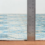 Dash & Albert Seneca Blue Machine Washable Rug, 6 X 9 Feet, Blue Graphic Pattern