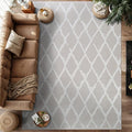 Modern Indoor Rug Diamond 4x6 Area Rugs for Living Room Luxury Kitchen Bedroom Durable Soft Geometric Durable Low and High Pile Stain Resistant Non Shedding Area Carpet 4x6