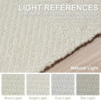 Collive Long Hallway Runner - 2.6' x 10', Washable Indoor Entryway Rug, White/Beige Braided Woven Kitchen Rug for Laundry Room Bedroom Doorway