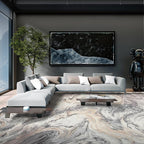 8x10 Area Rugs for Living Room, Modern Abstract Rug for Bedroom, Contemporary Machine Washable Rug, Large Stain Resistant Carpet for Dining Room Playroom Home Office, Pet & Kids Friendly