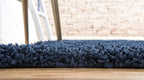 Unique Loom Solid Shag Collection Area Rug (2' 6" x 13' 1" Runner, Sapphire Blue/ Navy Blue)
