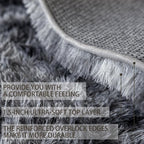 4x6 Area Rugs for Living Room Bedroom, Soft Fluffy Shaggy Bedside Rug, Indoor Floor Carpet for Kids Playroom, Dorms, Nursery Rooms, Home Decor (Tie-Dyed Dark Grey 4'x6')