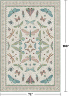 Sage Green Rugs for Bedroom Under Bed - 6x9 Area Rug for Living Room, Dining Room, Kids Playroom, Fun Insect Cute Décor,Ultra Soft Non Slip Stain Resistant