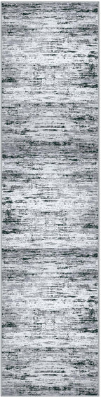 Modern Abstract Runner Rug 3x10, Black Grey White Washable Kitchen Runner Non-Slip Soft Hallway Rug Runner Thin Print Faux Wool Carpet for Entryway Bedroom Laundry Room Indoor Home Office Decor