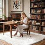 5x7 Solid Fluffy White Area Rug – Washable, Durable,Large Living Room Rug, Non-Slip High Pile Shag Rugs for Bedroom, Bedside, Dorms, Nursery Rooms, Kids Room, Soft Indoor Floor Carpet Decor