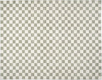 Revival Rugs Gambit 7'10"x10' Checkered Rug Washable Area Rug for Living Room Bedroom - 100% Recycled Oeko-TEX Certified, Medium Pile, Green, Beige