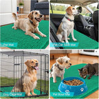 OLANLY Dog Door Mat for Muddy Paws 36x24, Absorbs Moisture and Dirt, Absorbent Non-Slip Washable Doormat, Quick Dry Chenille Mud Mat, Entry Indoor Entryway Carpet for Inside Floor, Emerald Green