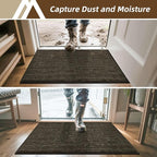 COSY HOMEER-Dirt-Trapper-Door-Mat 32"x48" Non-Slip Entryway Rugs,Washable Welcome Mat,Absorbent Entrance Mats,Low Pile Dog Door Mats for Front Back Doomats and Wet Shoes,Brown