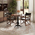 jinchan Kelda Round Rug 7ft Washable Area Rug Indoor Vintage Bedroom Floor Cover Distressed Circle Mat 7' Round Lightweight Non Slip Low Pile Thin Farmhouse Carpet for Living Room Brick Red