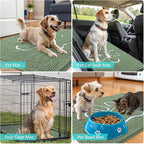 OLANLY Dog Door Mat for Muddy Paws 40x32, Paw Print Design, Absorbs Moisture and Dirt, Non-Slip Washable Doormat, Quick Dry Chenille Mud Mat, Entry Indoor Entryway Carpet, Olive Green and White