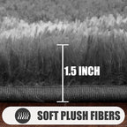 ONASAR 5x7 Area Rugs for Living Room Bedroom, Washable Fluffy Grey and White Faux Fur Bedside Rug, Geometric Boho Soft Plush Shaggy Floor Carpet Mat for Nursery Kids Girls Teen Dorm Home Decor