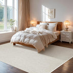 LBRO2M Easy Jute Solid Area Rug 4X6 Washable Rugs for Living Room Bedroom Natural Jute Look Indoor Outdoor Rug Durable, Solid Non Shedding Eco Friendly (4X6 Light Ivory)