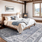LUMI Washable Area Rug 4x6 for Living Room, Ultra Soft Stain Resistant Carpet with Non Slip Rubber Backing, Non-Shedding Low Pile Rugs for Bedroom, Dining Room, Indoor, Office
